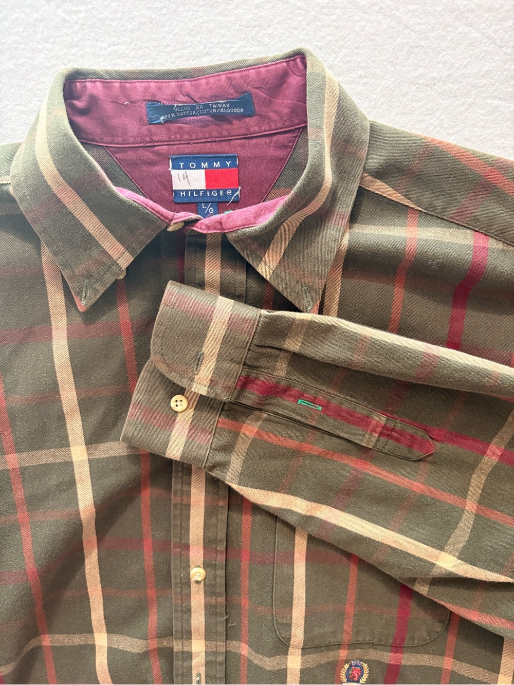 VTG 90s Tommy Hilfiger Button Up 100% Cotton